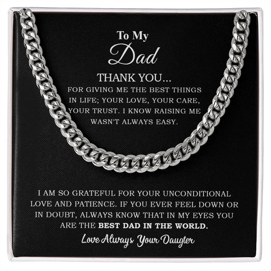 To My Dad | You Are The Best Dad In The World - Cuban Link Chain